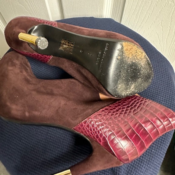 Sigerson Morrison Burgundy Sued/Leather ankle boot - Picture 7 of 10